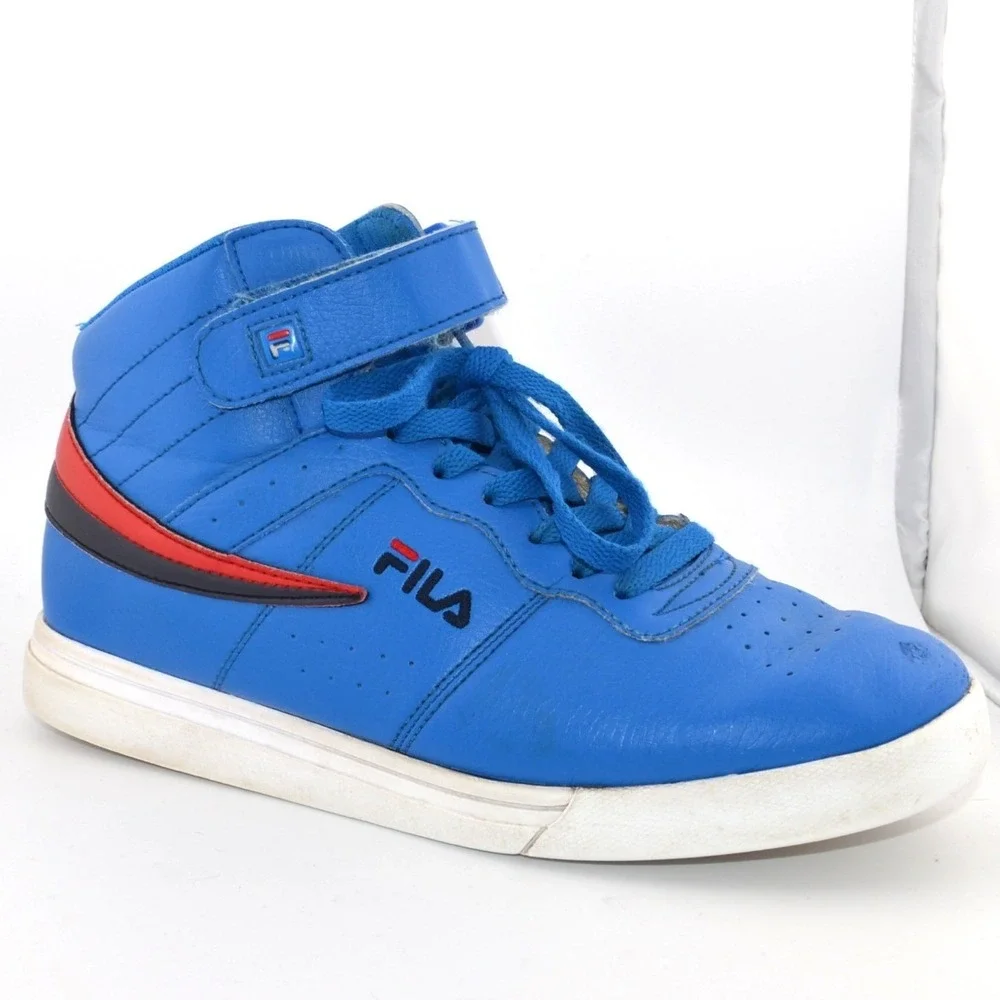 Fila‎ High Top Sneakers Casual Everyday Summer Blue Red Youth Size 7 Shoes Bold